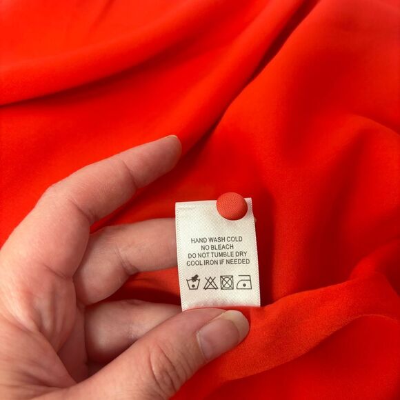 Privacy Please Dress Women's Large Coral Revolve Polka Dot Puff Sleeve Mini Wrap - Picture 9 of 9